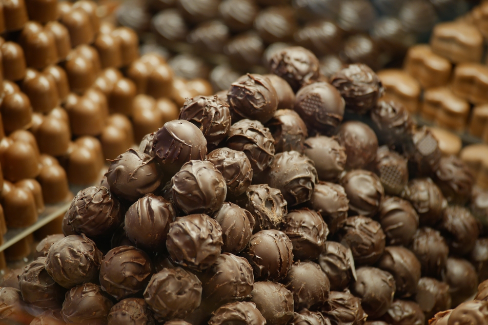 A képen látható édesség csokoládé trüffel Opatija csokoládéfesztiválon.