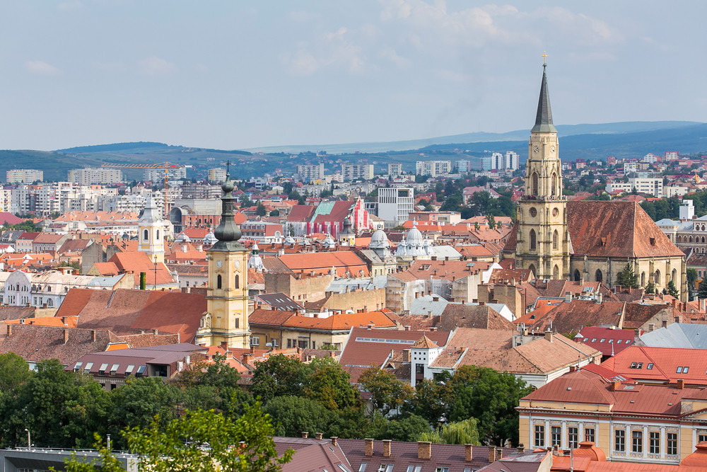 Ez a kép Kolozsvár városának panorámáját mutatja, Romániában.  - Z(s)eppelin utazás